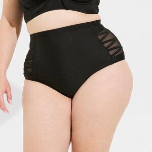 ❤NWT VINTAGE TORRID SWIM BOTTOM BRIEF - SIDE STRAPPY - TUMMY CONTROL - HIGH RISE